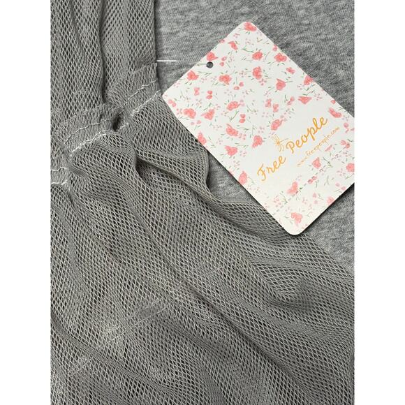 Free People Still Got It Grey Oversized Voluminous Sleeve Top size Large - Picture 7 of 8